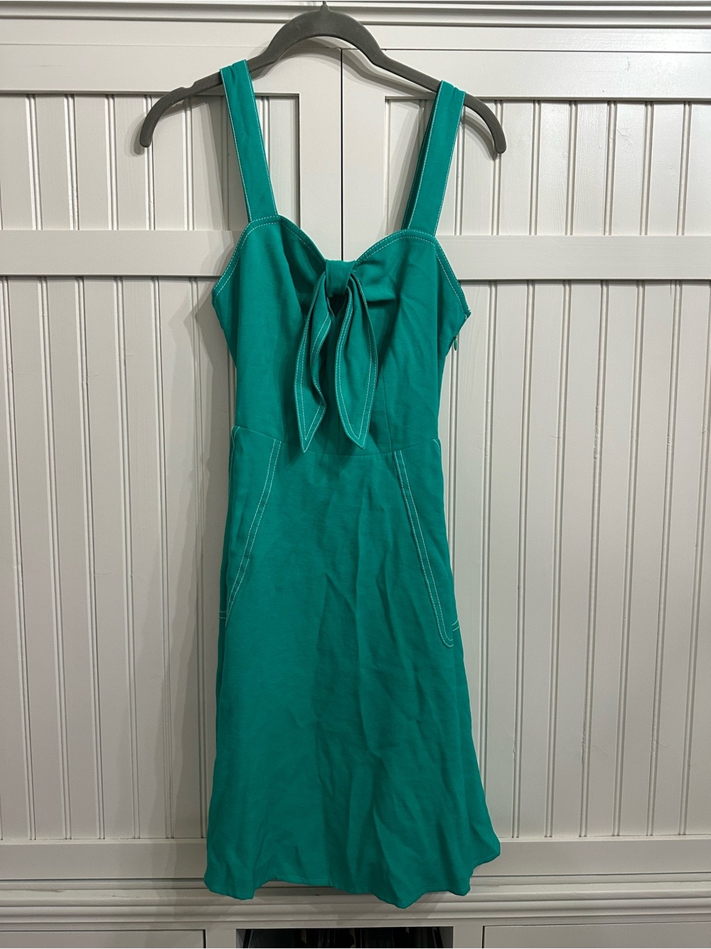 Level Eight Sleeveless Teal Bow-Front Midi Dress Size XS
